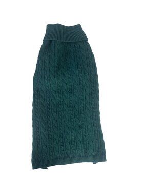 Lorehelina Cable Knit Dog Sweater XXL Green New Cozy Turtleneck